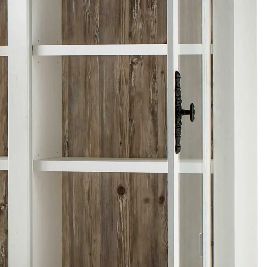 Clearance Wohnen Landhaus Buffet Schrank in Weiß Pinie Nedita 184 cm breit