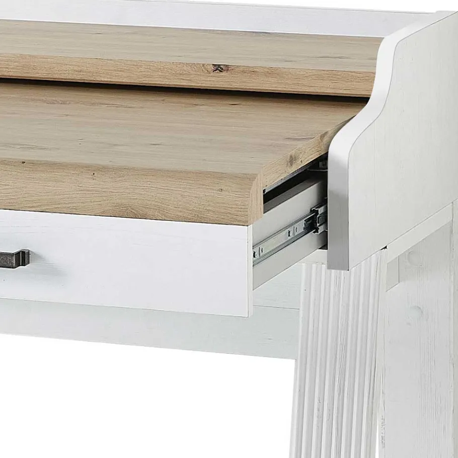 Online Wohnen Landhaus Computertisch in Weiß & Eiche - Mehady