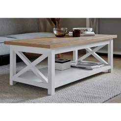 Outlet Wohnen Landhaus Couchtisch mit Ablagboden - Ristina