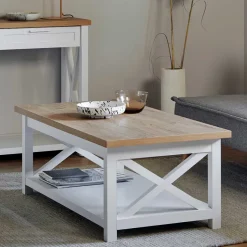 Outlet Wohnen Landhaus Couchtisch mit Ablagboden - Ristina