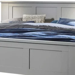 Online Wohnen Landhaus Doppelbett in Hellgrau - Ridonna