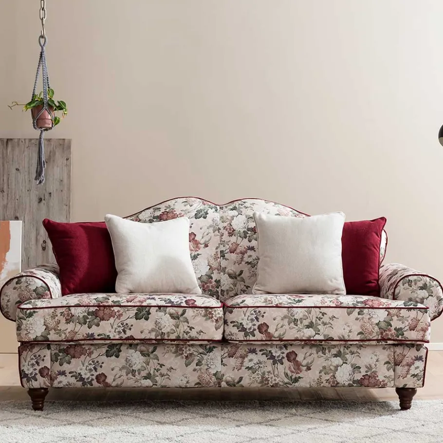 Sale Wohnen Landhaus Dreisitzer Sofa mit Blumen - Baonga