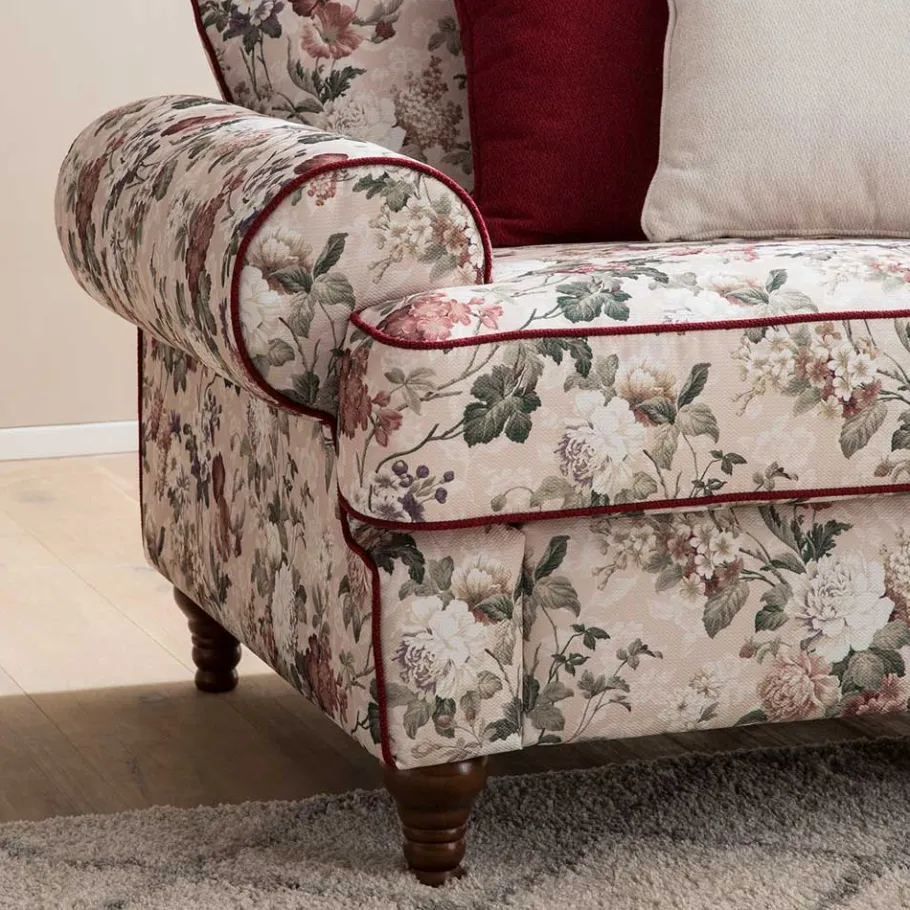 Sale Wohnen Landhaus Dreisitzer Sofa mit Blumen - Baonga