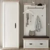 Outlet Wohnen Landhaus Garderoben Möbel zweifarbig - Nedita (dreiteilig)