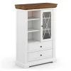 Wohnen Landhaus Highboard aus Kiefer zweifarbig - Zalya