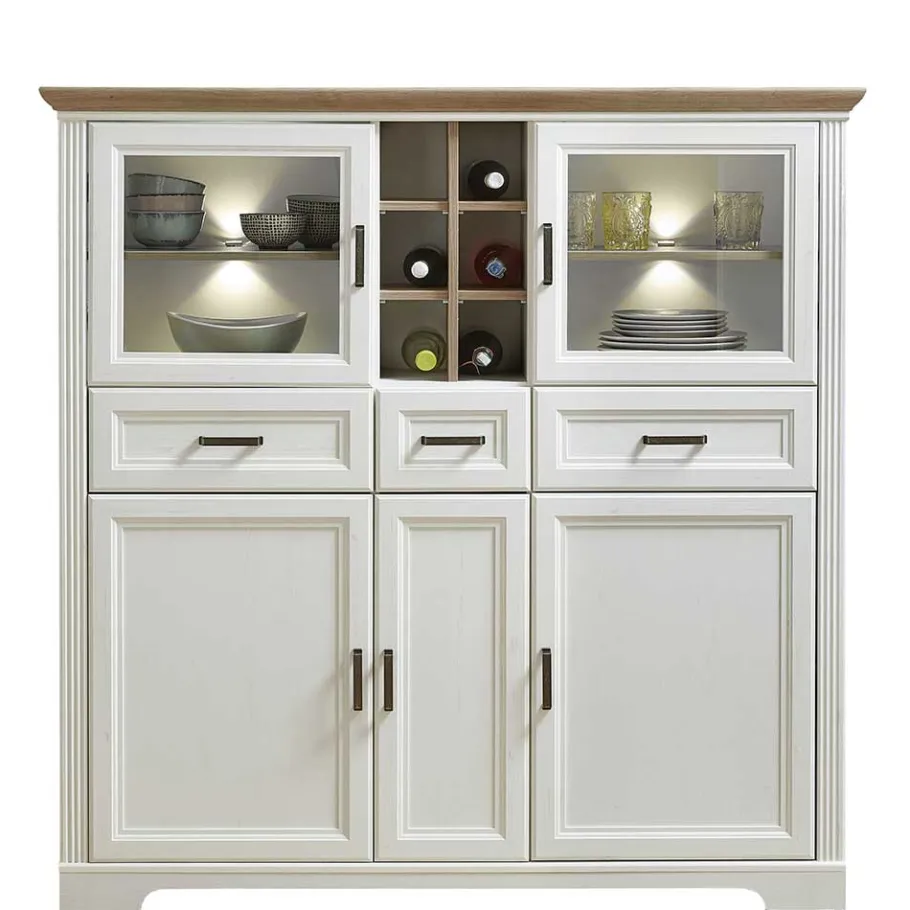 Best Wohnen Landhaus Highboard beleuchtet - Sinolita