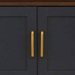 Wohnen Landhaus Highboard in Dunkelgrau - Mivaldana