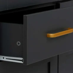 Wohnen Landhaus Highboard in Dunkelgrau - Mivaldana