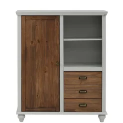 Hot Wohnen Landhaus Highboard in Holz Braun und Grau - Veproma