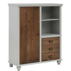 Hot Wohnen Landhaus Highboard in Holz Braun und Grau - Veproma