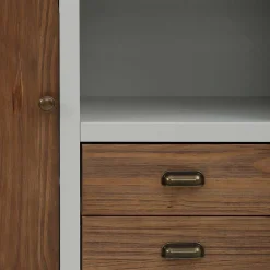 Hot Wohnen Landhaus Highboard in Holz Braun und Grau - Veproma