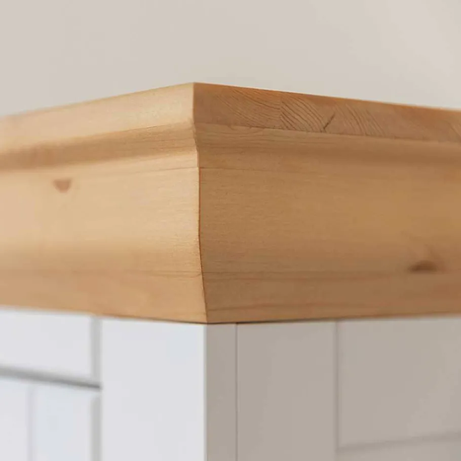Outlet Wohnen Landhaus Highboard in Weiß & Kiefer Natur - Saluts