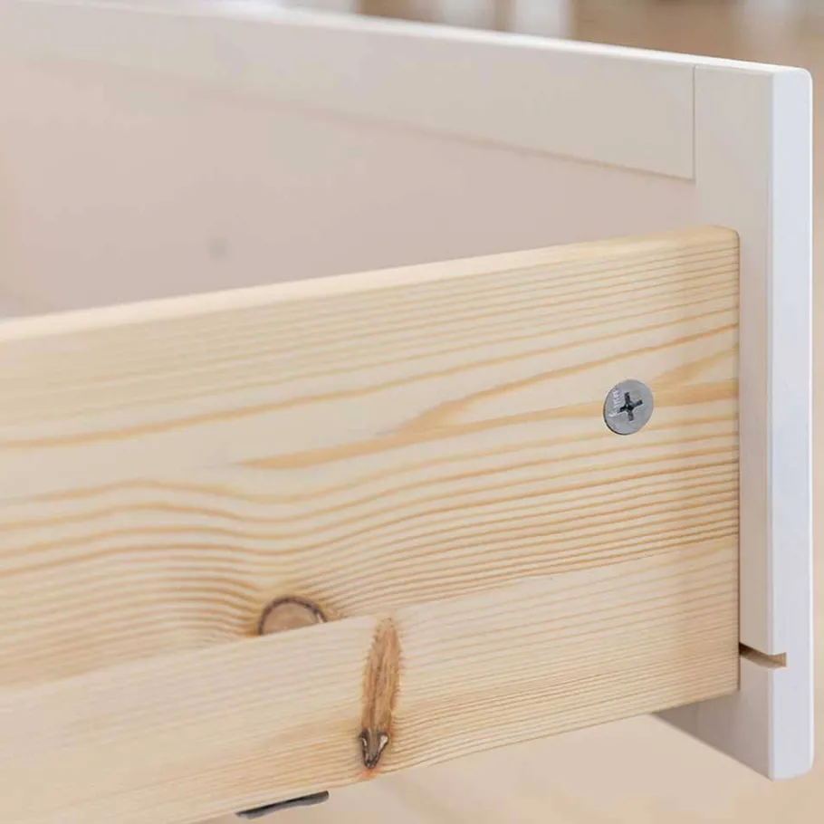 Outlet Wohnen Landhaus Highboard in Weiß & Kiefer Natur - Saluts