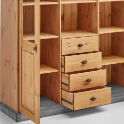 Online Wohnen Landhaus Highboard mit Glas aus Kiefer - Eshelas