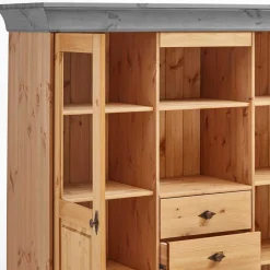 Online Wohnen Landhaus Highboard mit Glas aus Kiefer - Eshelas