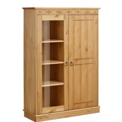 Best Wohnen Landhaus Highboard Vitrine aus Kiefer - Goro