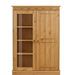 Best Wohnen Landhaus Highboard Vitrine aus Kiefer - Goro