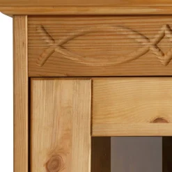 Best Wohnen Landhaus Highboard Vitrine aus Kiefer - Goro