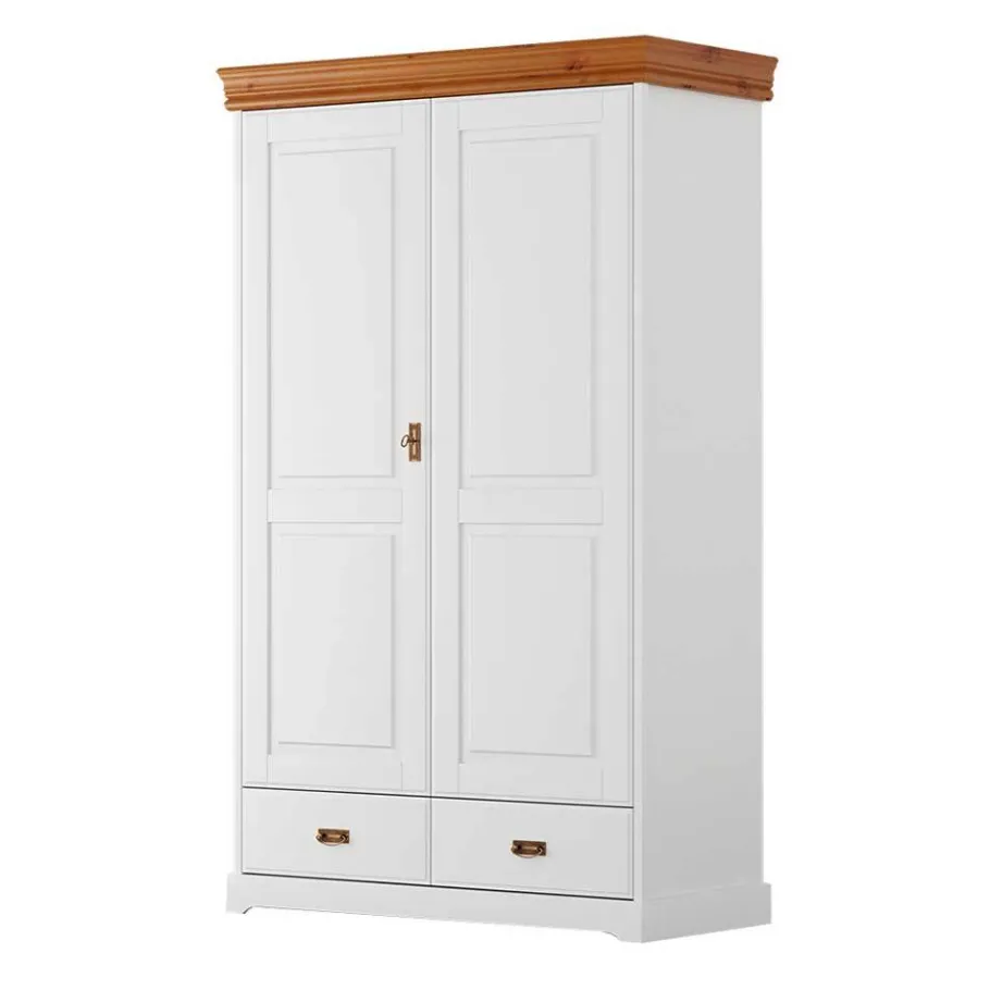 Wohnen Landhaus Kombi-Kleiderschrank aus Kiefernholz - Varicano