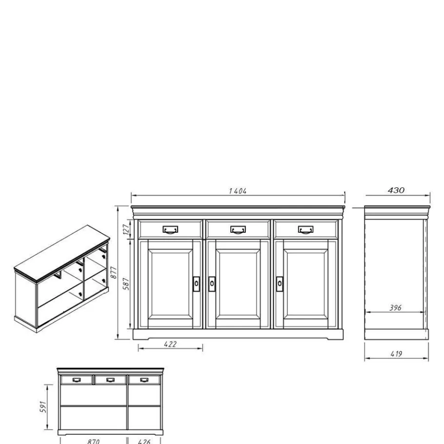 Online Wohnen Landhaus Kombi-Kommode zweifarbig - Varicano