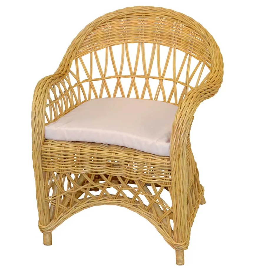 Sale Wohnen Landhaus Korbsessel in Beige Rattan - Witenga