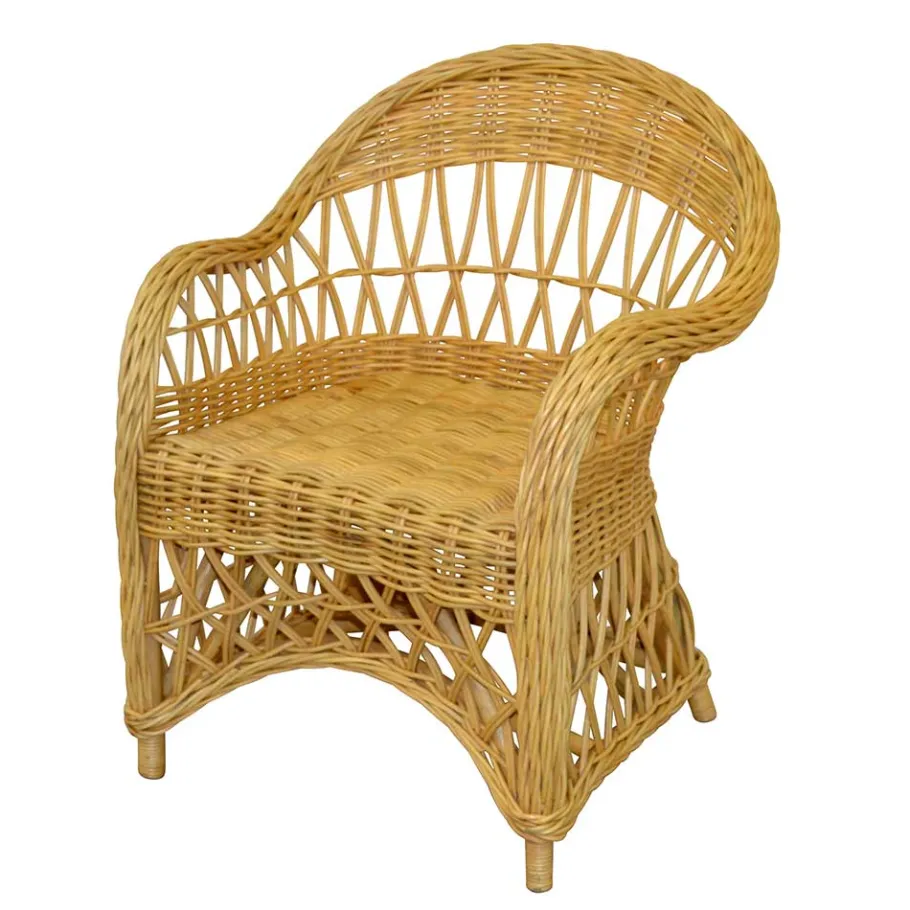 Sale Wohnen Landhaus Korbsessel in Beige Rattan - Witenga