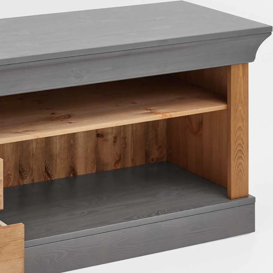Online Wohnen Landhaus Lowboard mit 3 Schubladen & 2 Fächern - Eshelas