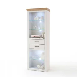 New Wohnen Landhaus MDF Regal mit Glasböden - Samula