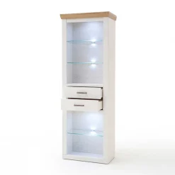 New Wohnen Landhaus MDF Regal mit Glasböden - Samula