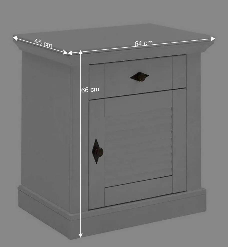 Discount Wohnen Landhaus Nachtschrank in Weiß - Mira