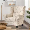 Online Wohnen Landhaus Ohrensessel mit Romantik Blumen Muster - Clean