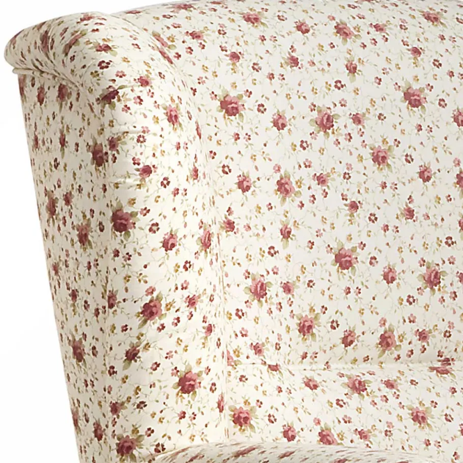 Online Wohnen Landhaus Ohrensessel mit Romantik Blumen Muster - Clean