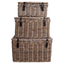 Best Wohnen Landhaus Rattan Truhen Set - Speccia (dreiteilig)