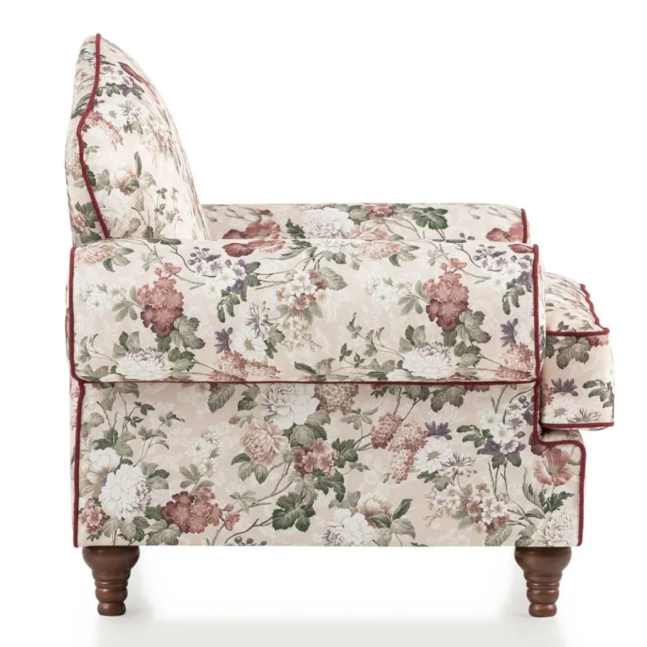 Sale Wohnen Landhaus Sessel und Hocker Set - Baonga (zweiteilig)