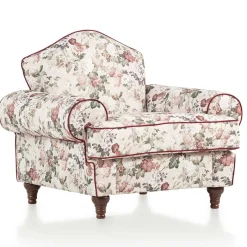 Sale Wohnen Landhaus Sessel und Hocker Set - Baonga (zweiteilig)