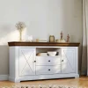 Sale Wohnen Landhaus Sideboard aus Kiefer zweifarbig - Zalya