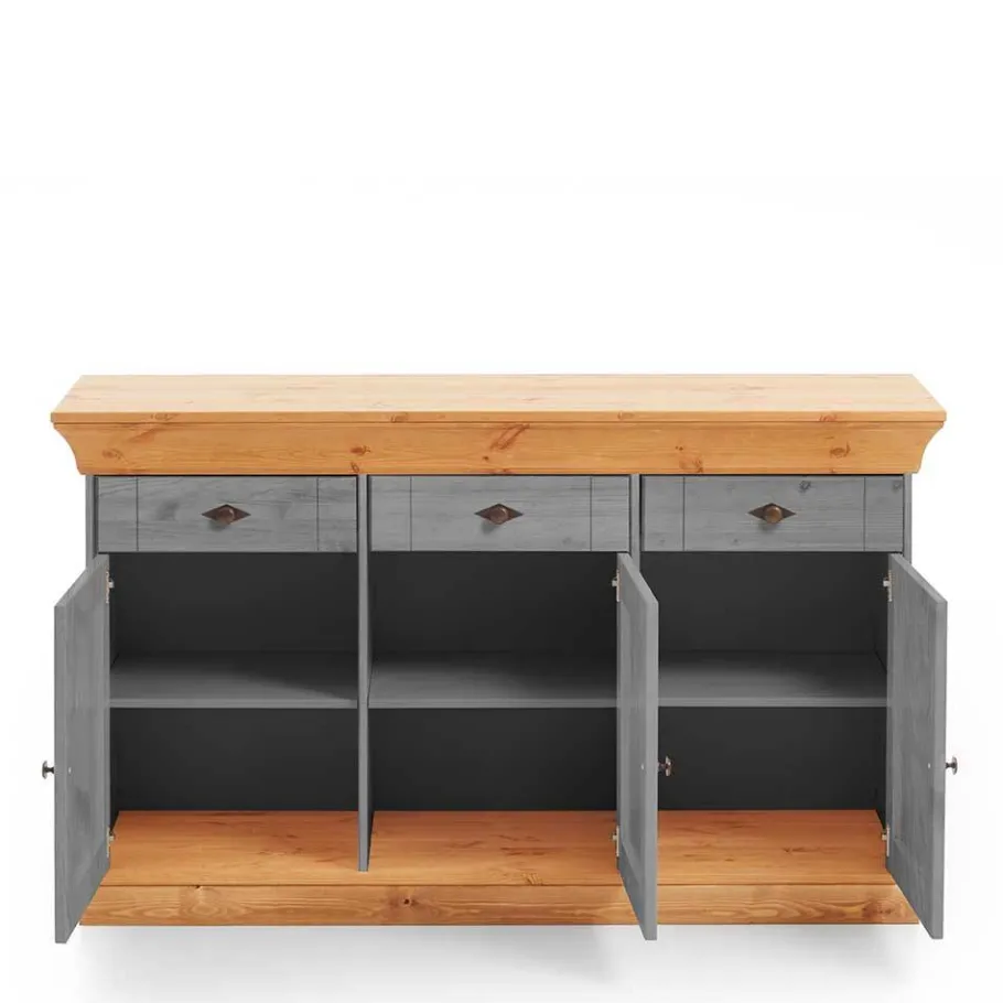 Sale Wohnen Landhaus Sideboard Cempino in Grau