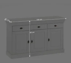 Sale Wohnen Landhaus Sideboard Cempino in Grau