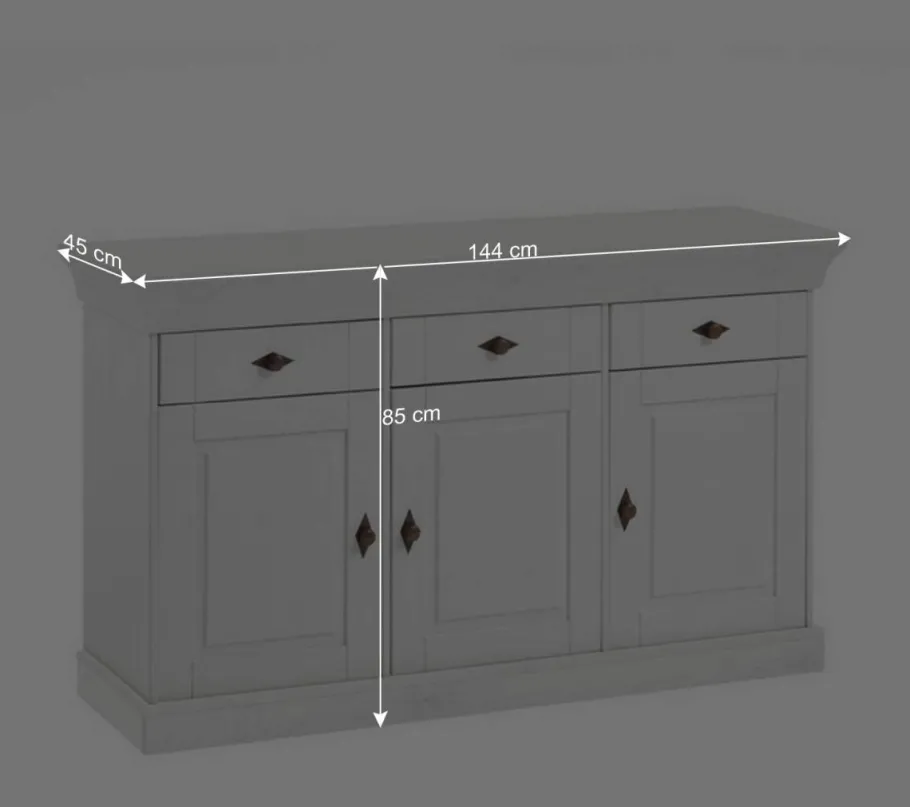 Sale Wohnen Landhaus Sideboard Cempino in Grau