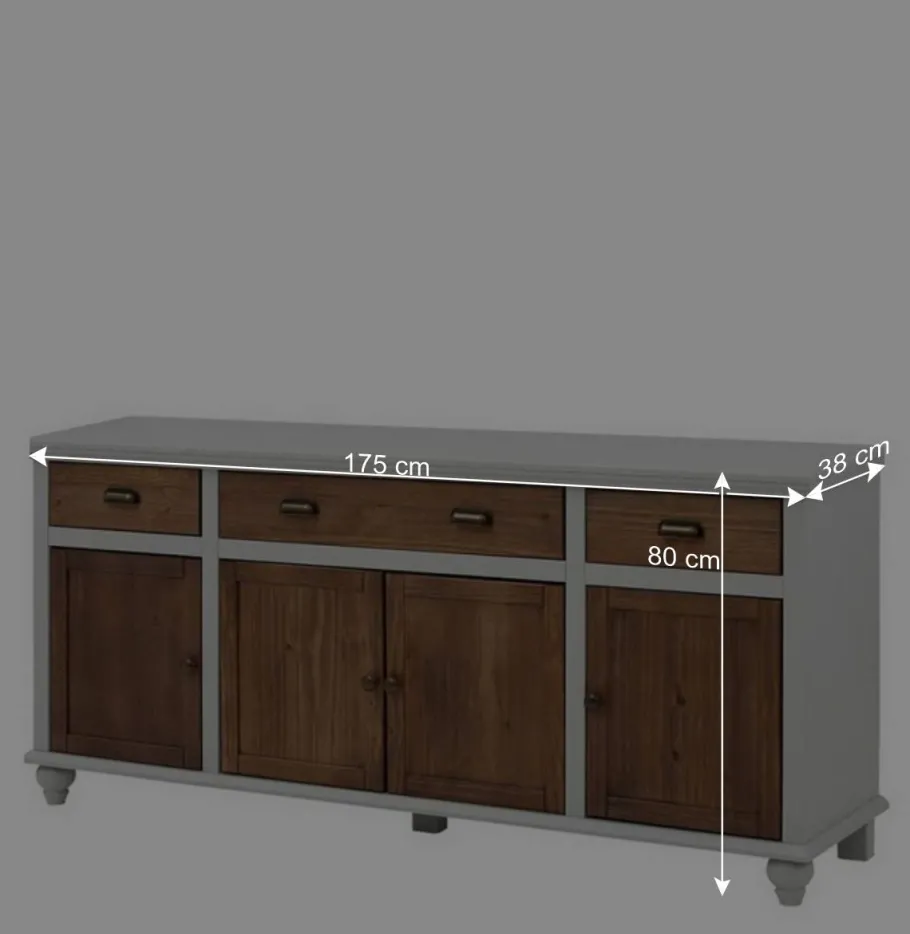Sale Wohnen Landhaus Sideboard in Holz Braun - Veproma