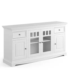 Outlet Wohnen Landhaus Sideboard in Weiß lackiert - Indico