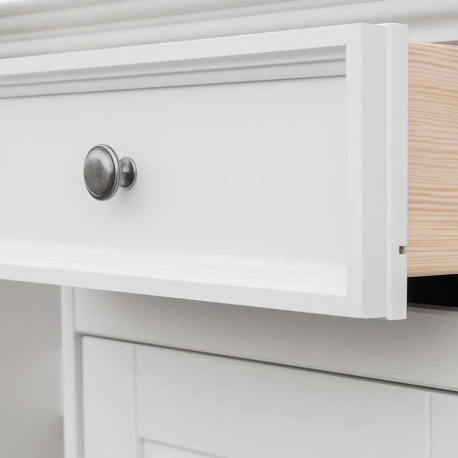 Outlet Wohnen Landhaus Sideboard in Weiß lackiert - Indico