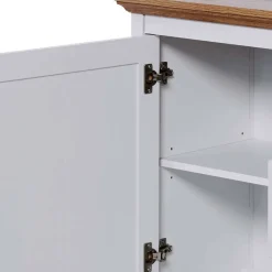 Online Wohnen Landhaus Sideboard in Weiß und Eiche - Smaly