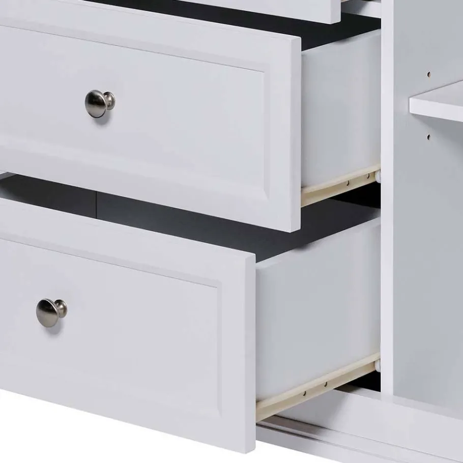 Online Wohnen Landhaus Sideboard in Weiß und Eiche - Smaly