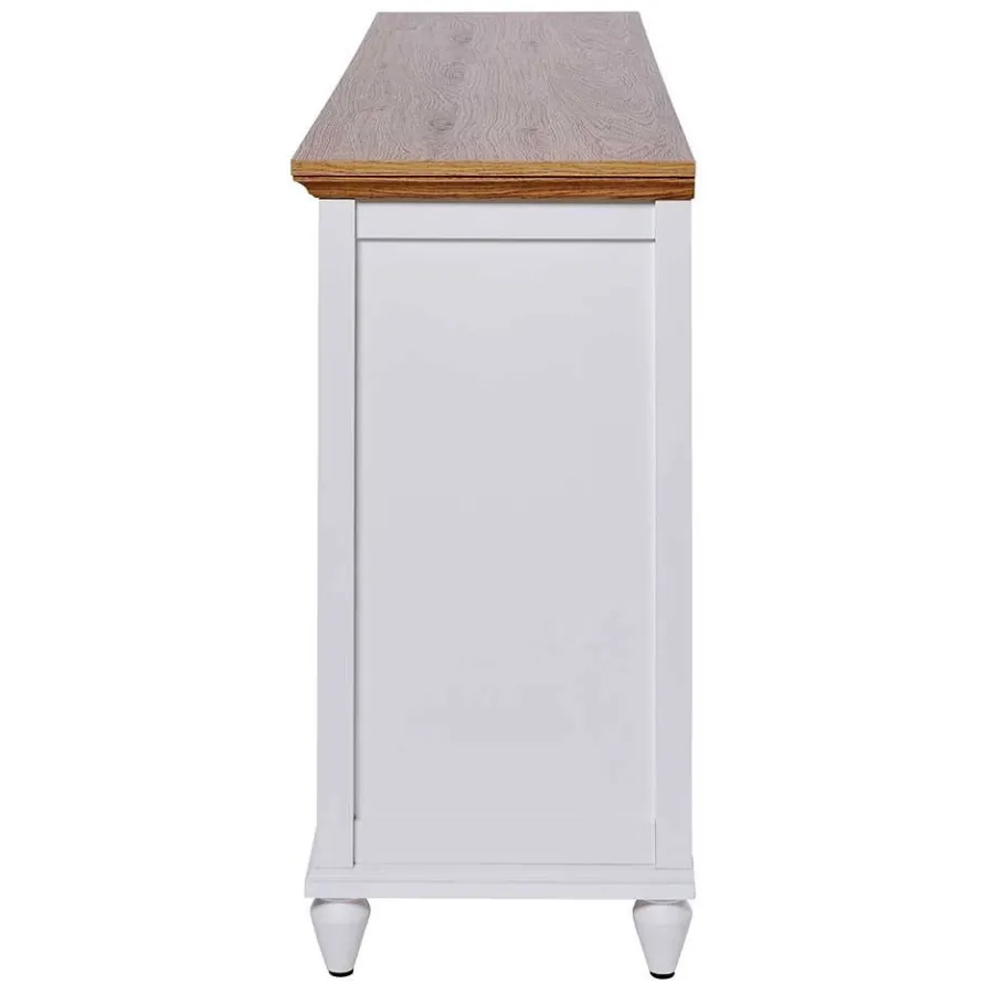 Online Wohnen Landhaus Sideboard in Weiß und Eiche - Smaly