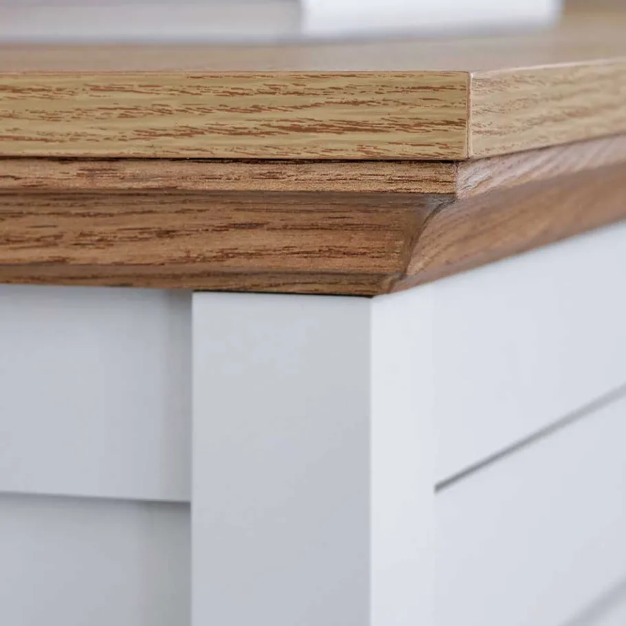Online Wohnen Landhaus Sideboard in Weiß und Eiche - Smaly