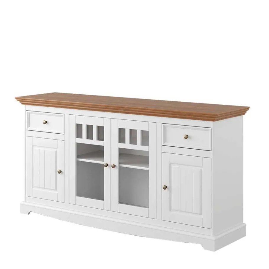 Wohnen Landhaus Sideboard mit Glaseinsätzen - Bordona