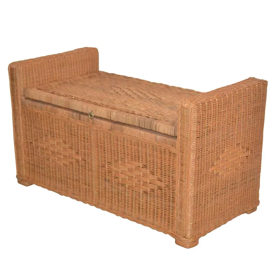 New Wohnen Landhaus Sitztruhe aus Rattan - Momiji