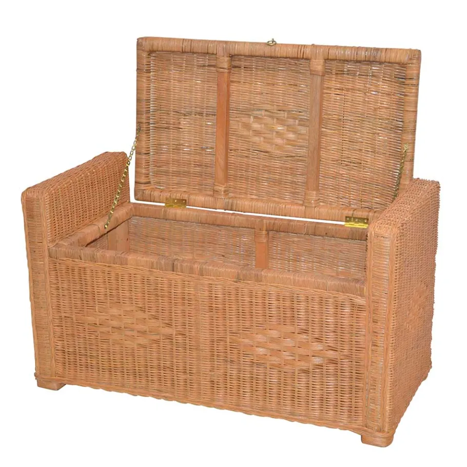 New Wohnen Landhaus Sitztruhe aus Rattan - Momiji