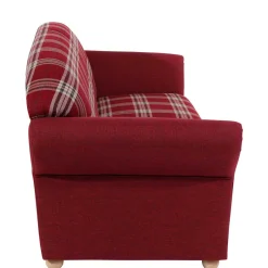 Online Wohnen Landhaus Sofa in Rot mit Karomuster - Lyatea